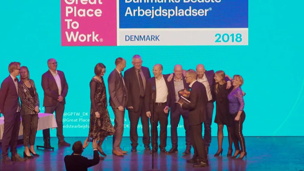 Ikke et øje tørt da vi vandt Danmarks bedste arbejdsplads i 2018 👏🏼