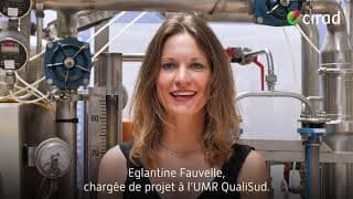 Portrait d'Eglantine Fauvelle, chargée du projet RTBfoods au Cirad