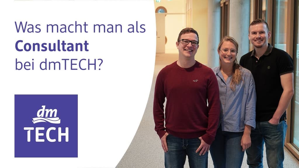 Lerne unsere Kolleg:innen Charlotte, Daniel und Dominik kennen und finde heraus, was man als IT-Consultant bei dmTECH macht!