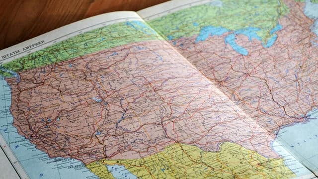 Une carte routière des USA