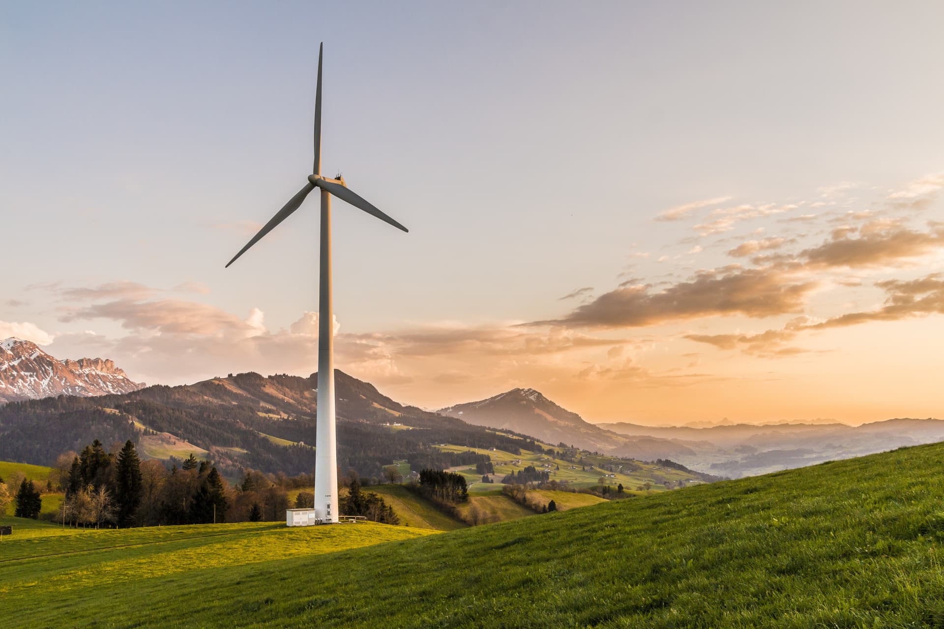 Windrad in einer Landschaft