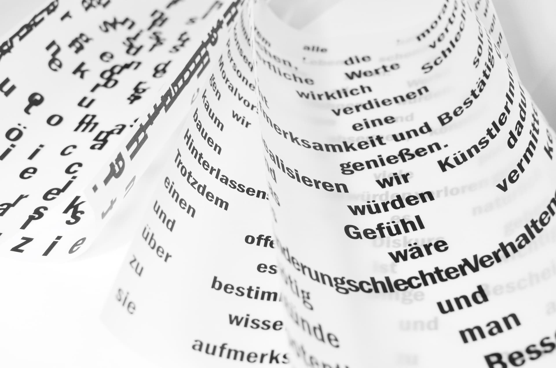 Seite mit deutschem Text