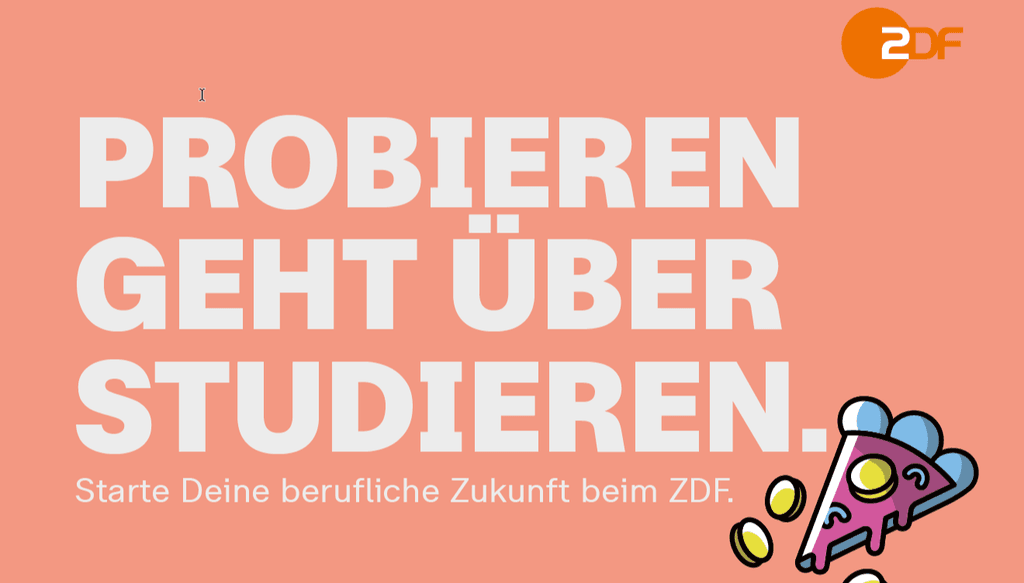 Wir bieten zahlreiche Praktikumsmöglichkeiten oder Werksstudierendenjobs schau rein unter karriere.zdf.de