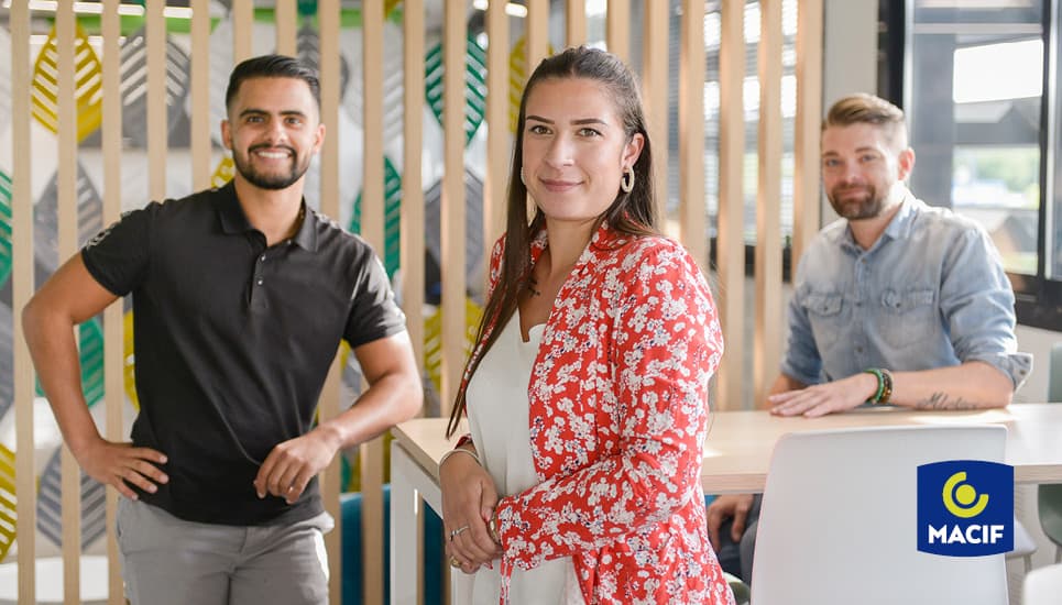 Hamide, Mélanie et Lionel, collaborateurs Macif