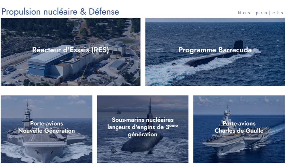 Nos projets Propulsion nucléaire & Défense
