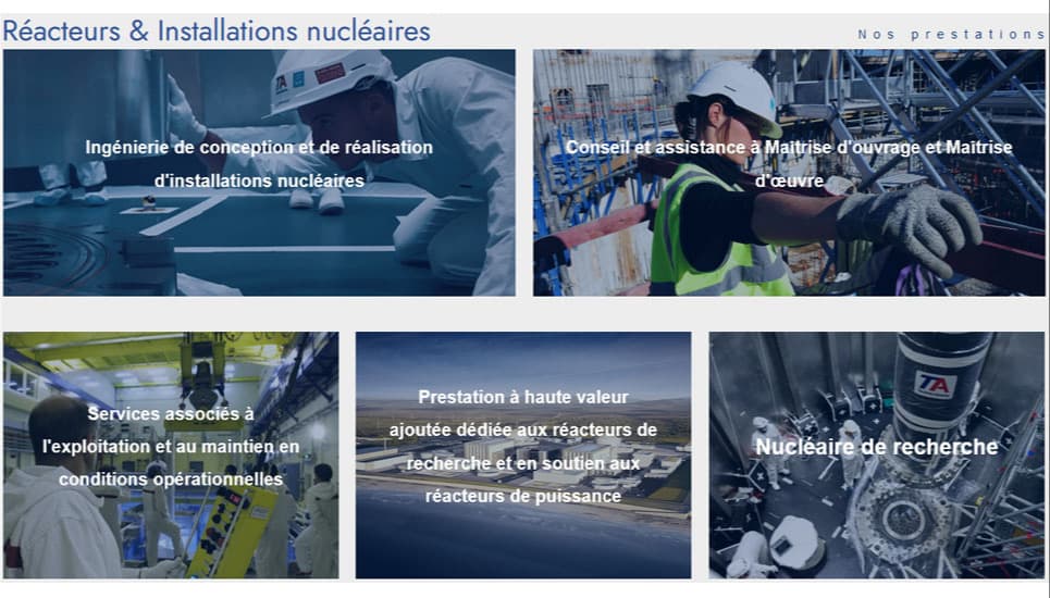 Nos prestations : Réacteurs & installations nucléaires