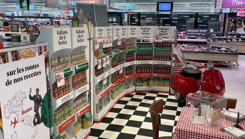 Opération Italienne en magasin