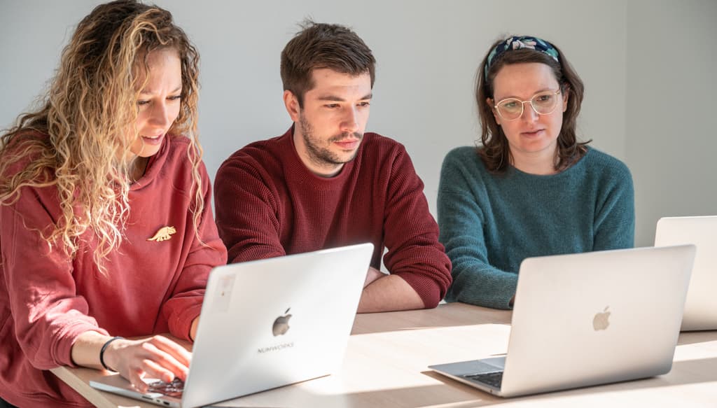 Emilie (CTO), Léo (CEO) et Clothilde (CMO)
