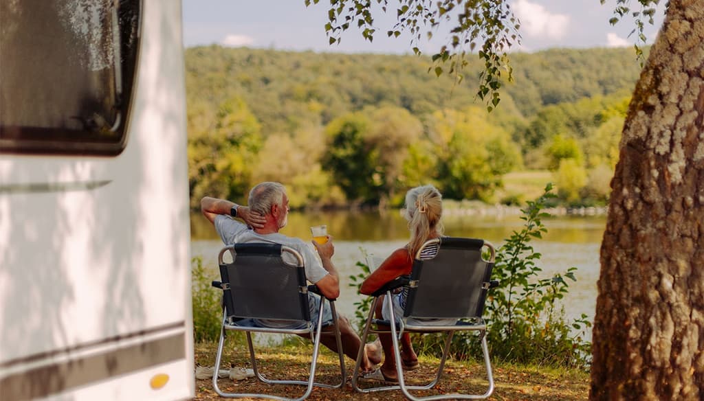 Camping mit Blick auf den Main