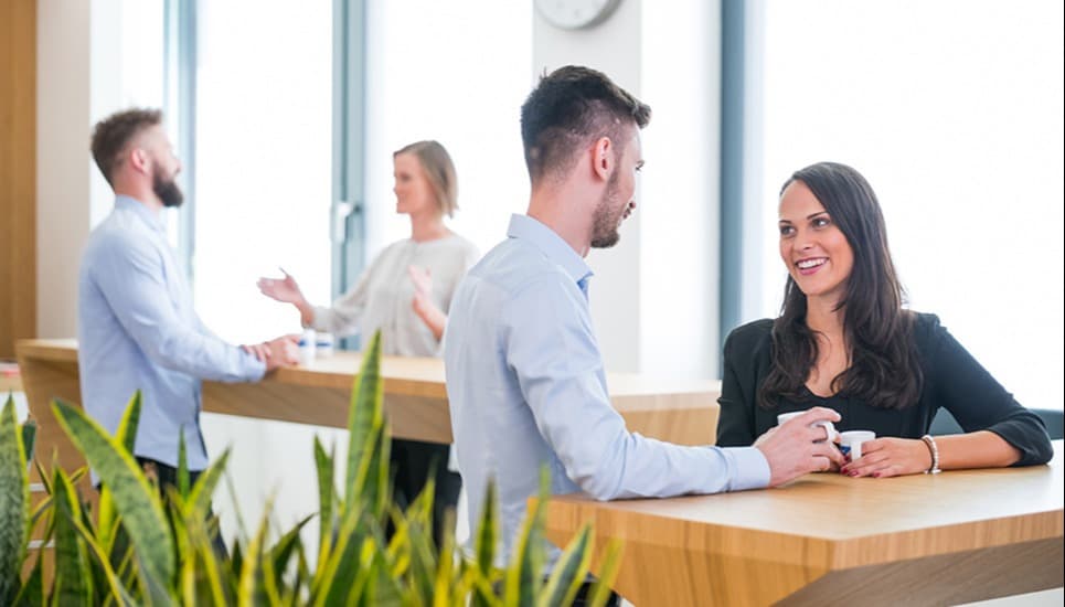 Benefit: Spacious meeting points with free coffee, tea and soda