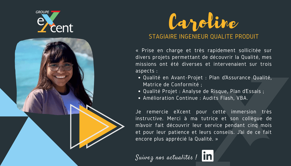 Qu'a pensé Caroline de son stage Qualité Produit au sein de notre BE de Pujaudran ? Elle nous répond ici !