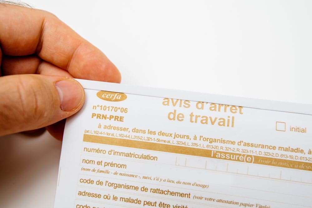 Avis d'arrêt de travail